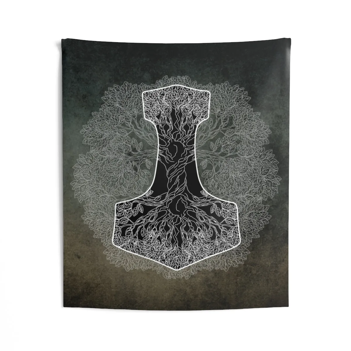 Yggdrasil World Tree of Life Mjolnir Wall Tapestry