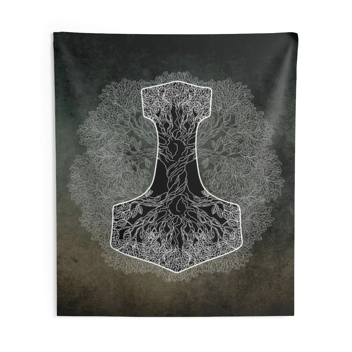 Yggdrasil World Tree of Life Mjolnir Wall Tapestry