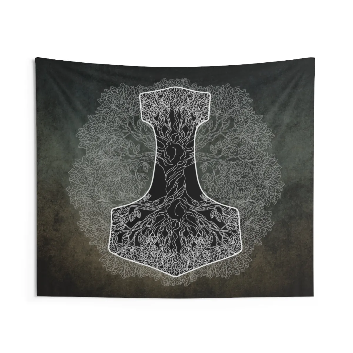 Yggdrasil World Tree of Life Mjolnir Wall Tapestry