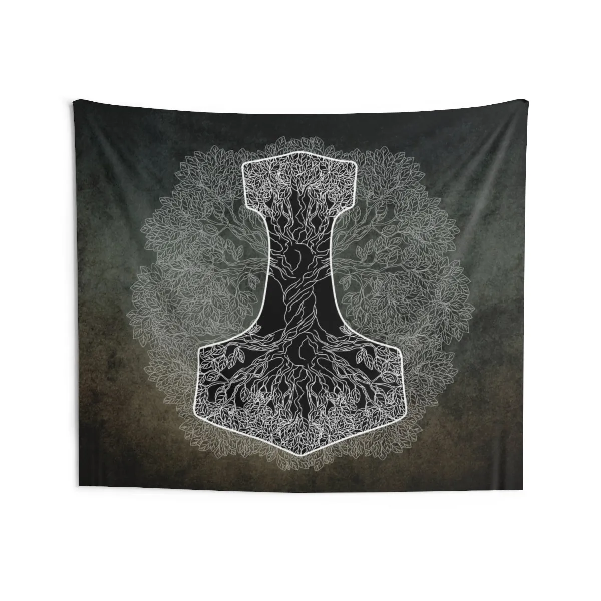 Yggdrasil World Tree of Life Mjolnir Wall Tapestry