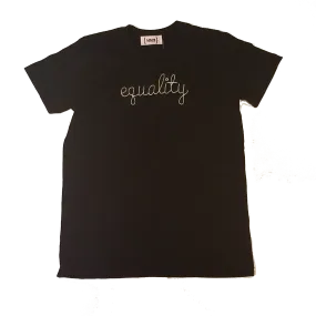 Youth Black Equality T-Shirt W/ White Embroidery